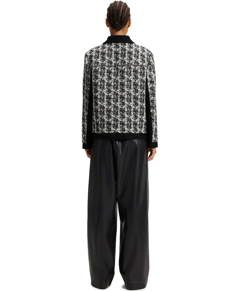 Boss by Hugo Women's Patterned Feather Tweed Regular-Fit Jacket