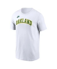 Nike Men's White Oakland Athletics Cooperstown Collection Wordmark T-Shirt