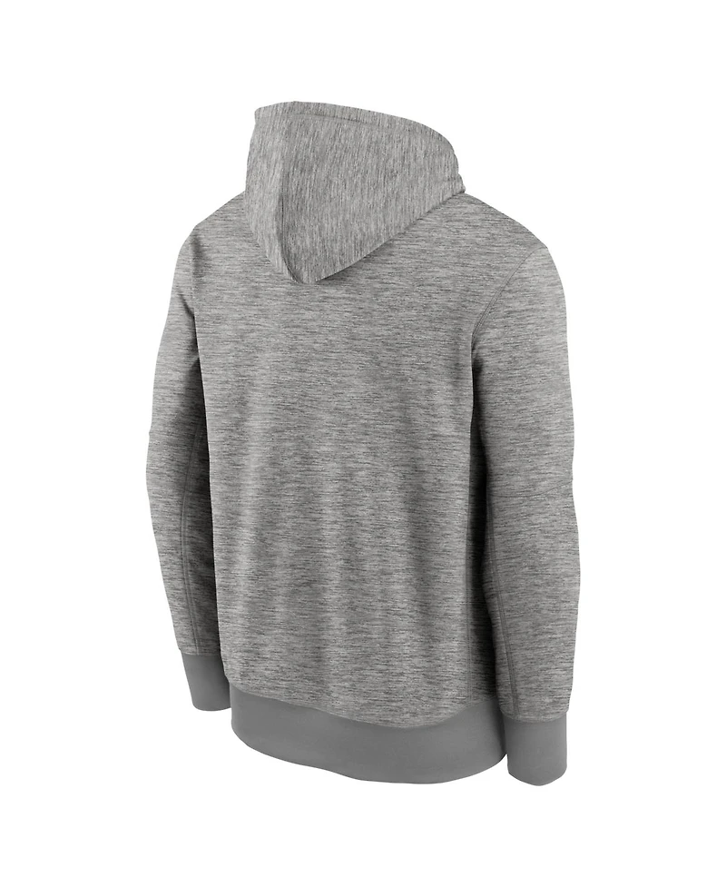 Nike Men's Heather Gray New York Mets Primary Logo Therma Hoodie