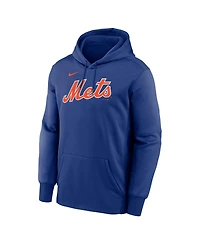 Nike Men's Royal New York Mets Primary Wordmark Therma Hoodie