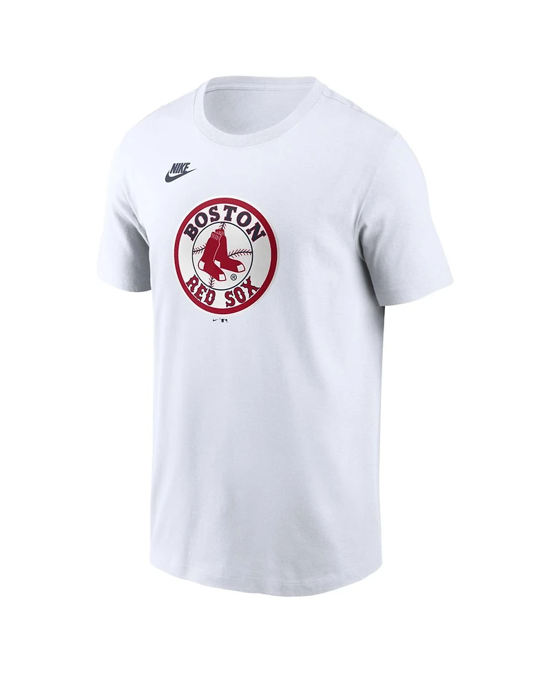 Nike Men's White Boston Red Sox Cooperstown Collection Logo T-Shirt