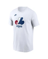 Nike Men's White Montreal Expos Cooperstown Collection Logo T-Shirt