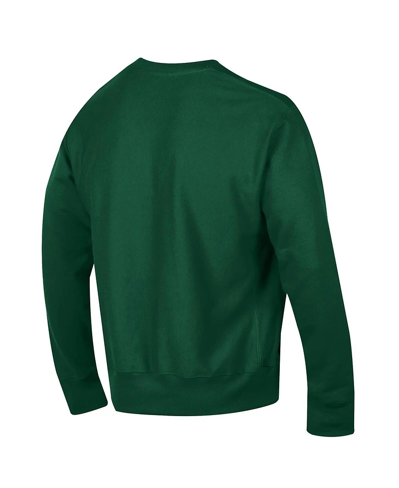 Champion Men's Green Athletics Reverse Weave Chenille Sweatshirt
