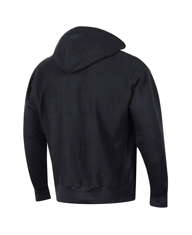 Champion Men's Black Cincinnati Reds Reverse Weave Chenille Hoodie
