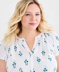 Style & Co Plus Flutter-Sleeve Blouse, Macy's Exclusive