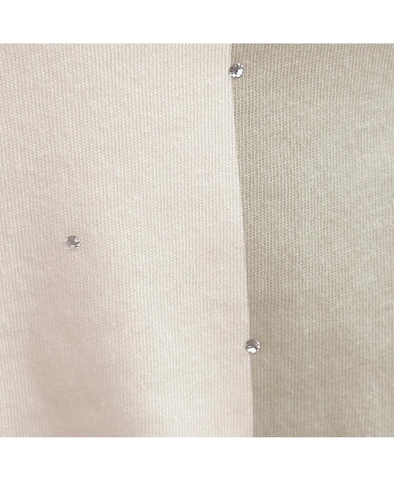 Starter Women's Cream Milwaukee Brewers Rhinestone Sprinkle Boxy Cropped T-Shirt