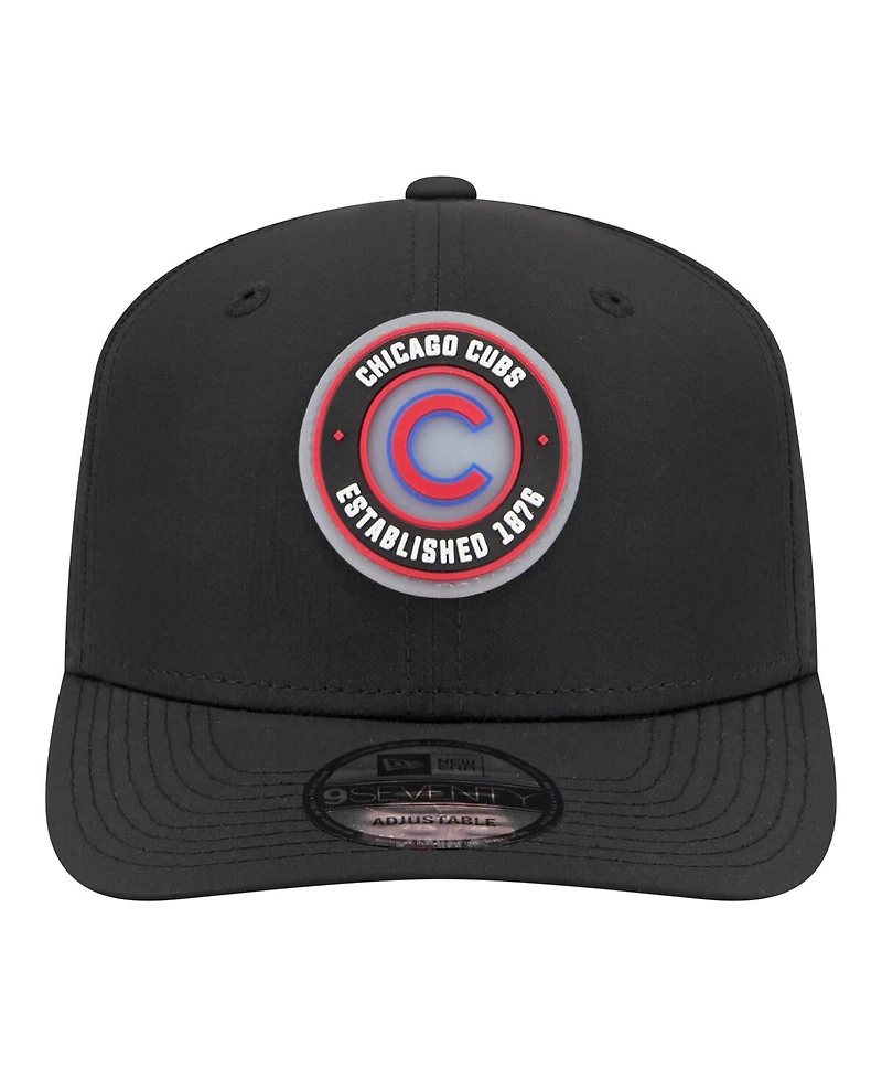 New Era Men's Black Chicago Cubs Circle 9SEVENTY Adjustable Hat