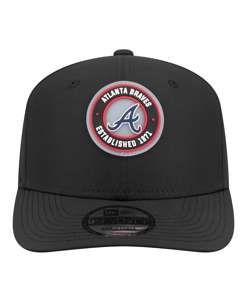 New Era Men's Black Atlanta Braves Circle 9SEVENTY Adjustable Hat