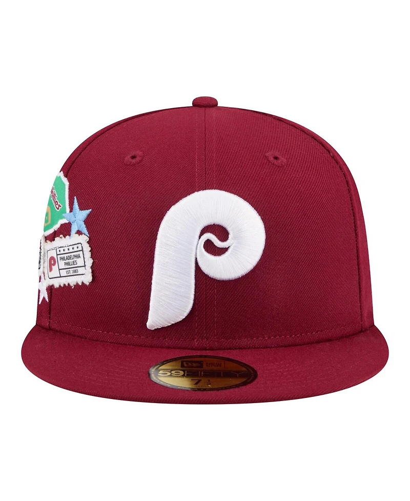New Era Men's Burgundy Philadelphia Phillies City Patch 59FIFTY Fitted Hat