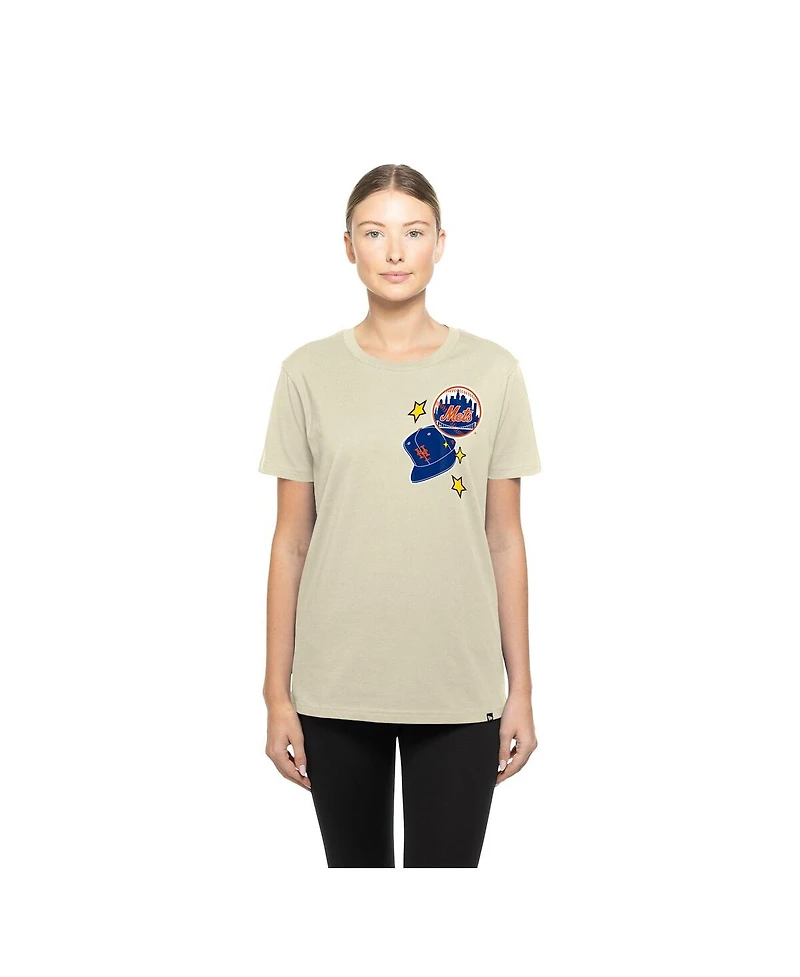 New Era Women's Cream York Mets Stars Cap T-Shirt