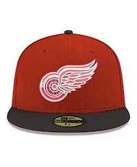 New Era Men's Red Detroit Wings Core Logo Two-Tone 59FIFTY Fitted Hat