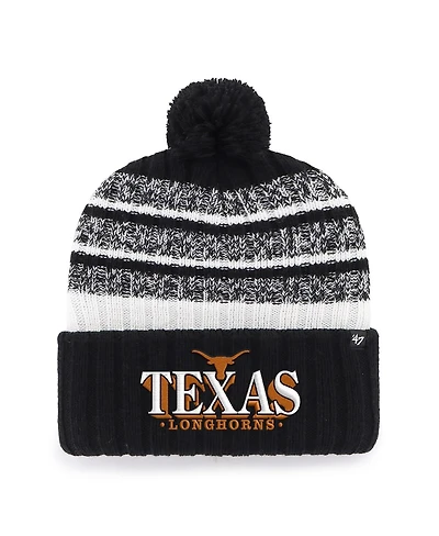 '47 Brand Men's Black Texas Longhorns Tavern Cuffed Knit Hat with Pom