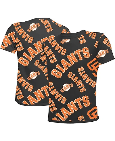 Stitches Big Boys and Girls Black San Francisco Giants Allover Team T-Shirt