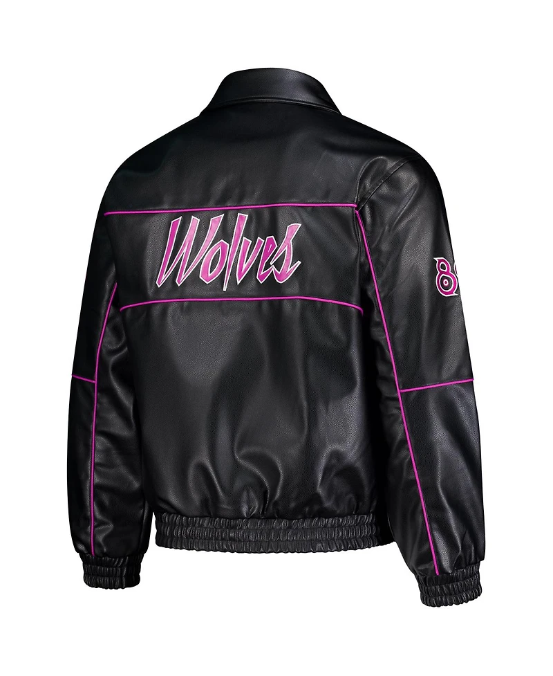 The Wild Collective Men's and Women's Black Minnesota Timberwolves City Edition Full-Snap Jacket