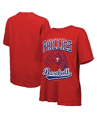 Majestic Threads Women's Red Philadelphia Phillies Oversized First Base T-Shirt