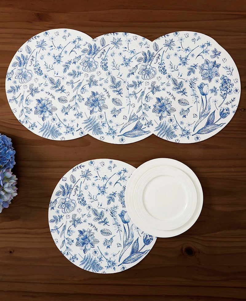 Avanti Ashford Woven Braided Round Placemats, Set of 4