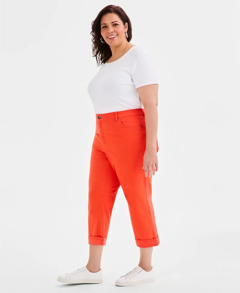 Style & Co Plus Curvy Roll-Cuff Capri Jeans, Created for Macy's