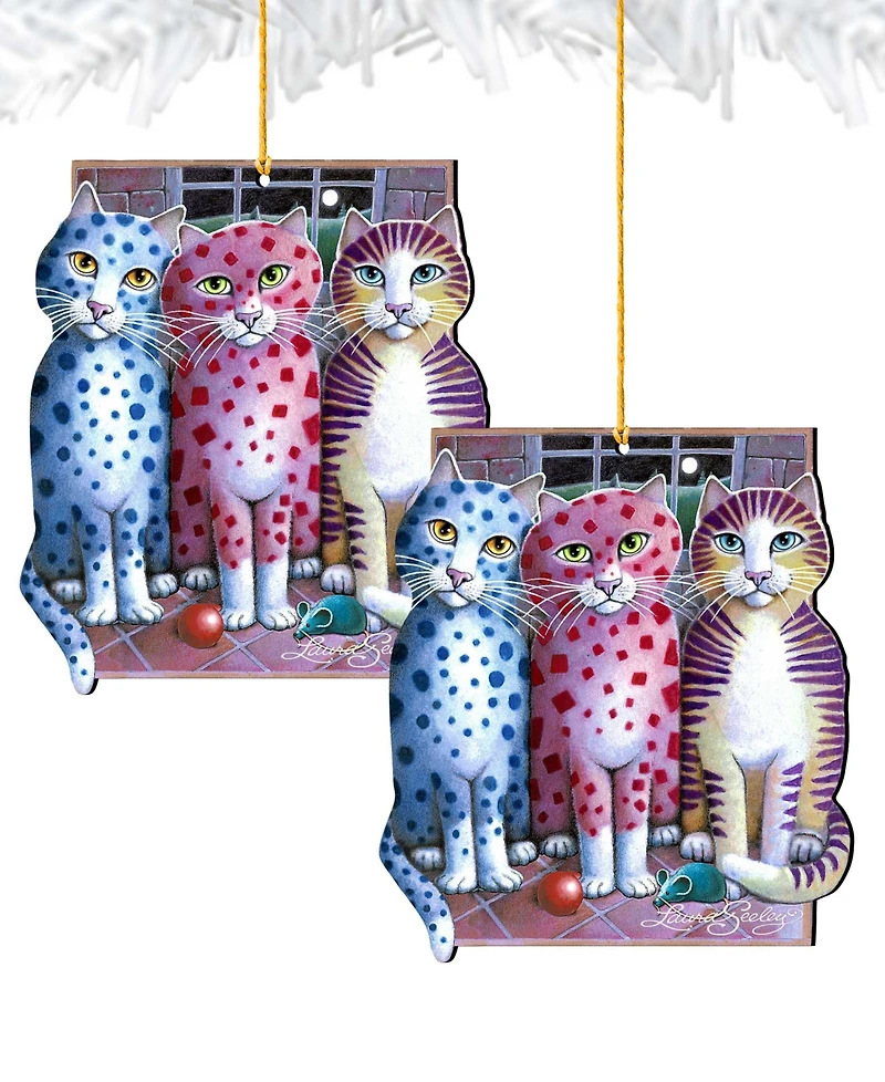 Designocracy Board Meeting Pets Holiday Ornaments, Set of 2