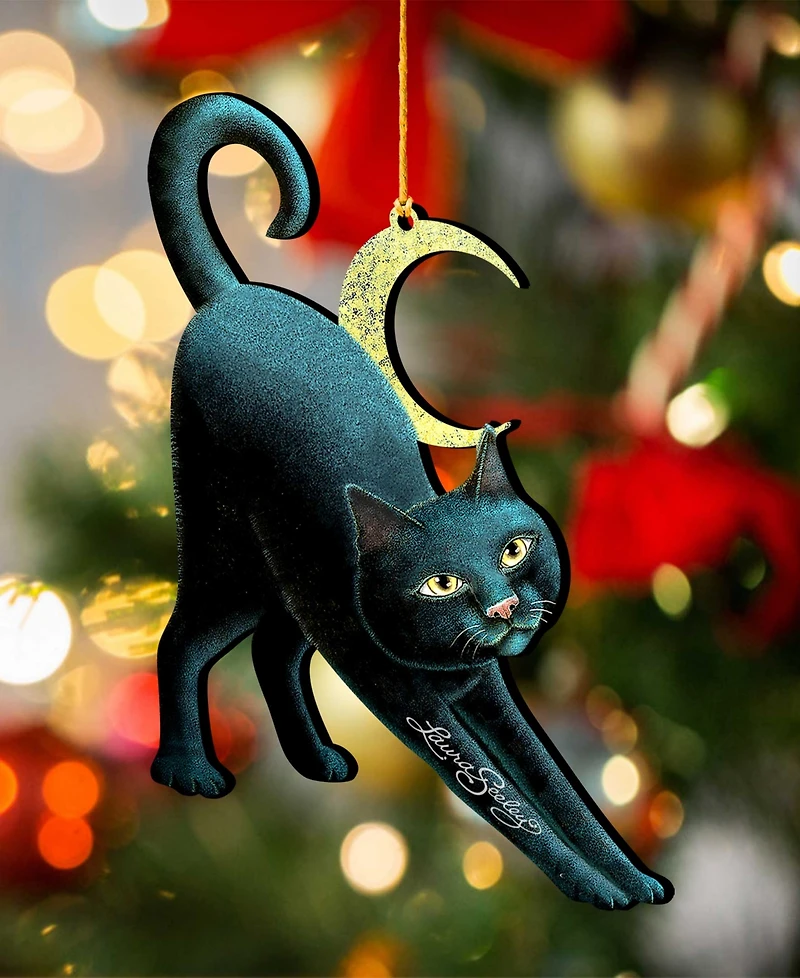 Designocracy Black Cat Holiday Ornaments, Set of 2
