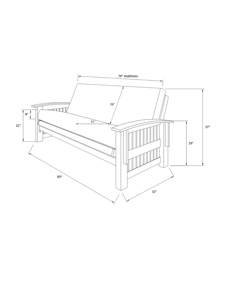 Kodiak Washington Frame-Rustic Walnut Finish-Oregon Trail Saddle Mattress