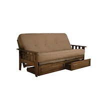 Kodiak Tucson Frame-Rustic Walnut Finish-Linen Stone Mattress