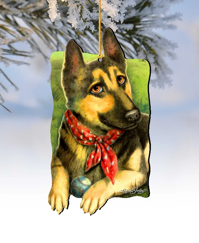 Designocracy Dog Training Pets Holiday Ornaments, Set of 2