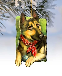 Designocracy Dog Training Pets Holiday Ornaments, Set of 2