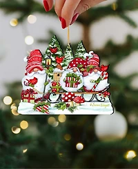 Designocracy Christmas Gnomes Holiday Ornaments, Set of 2