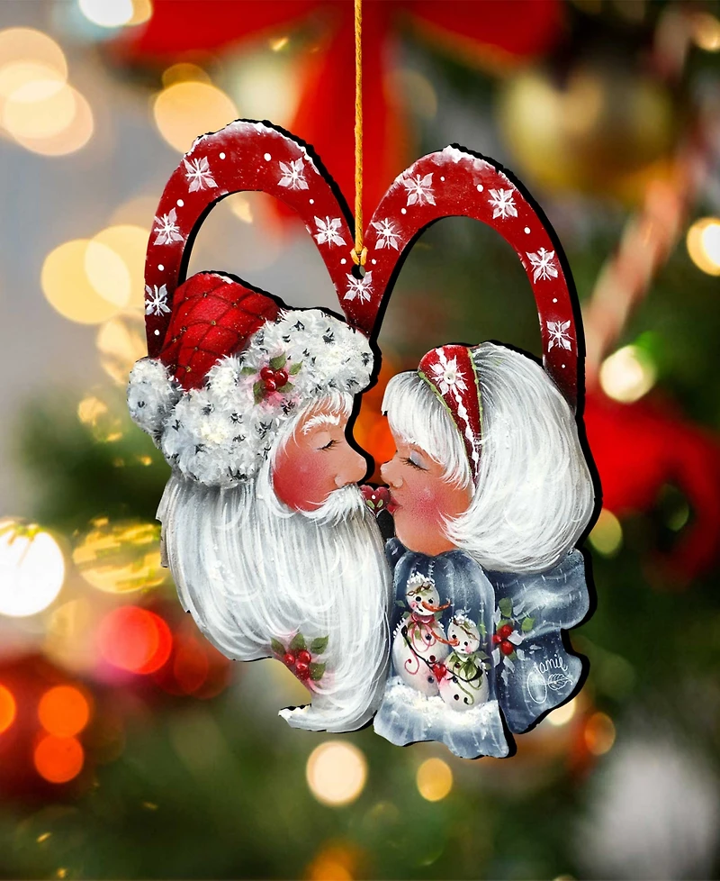 Designocracy Merry Kissmas, Holiday Ornaments, Set of 2