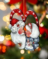 Designocracy Merry Kissmas, Holiday Ornaments, Set of 2