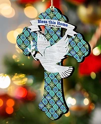 Designocracy Blessings Cross Holiday Ornaments, Set of 2
