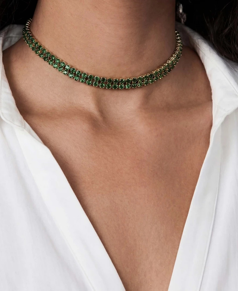 Ettika Two Rows of Crystal Sparkle Choker Necklace