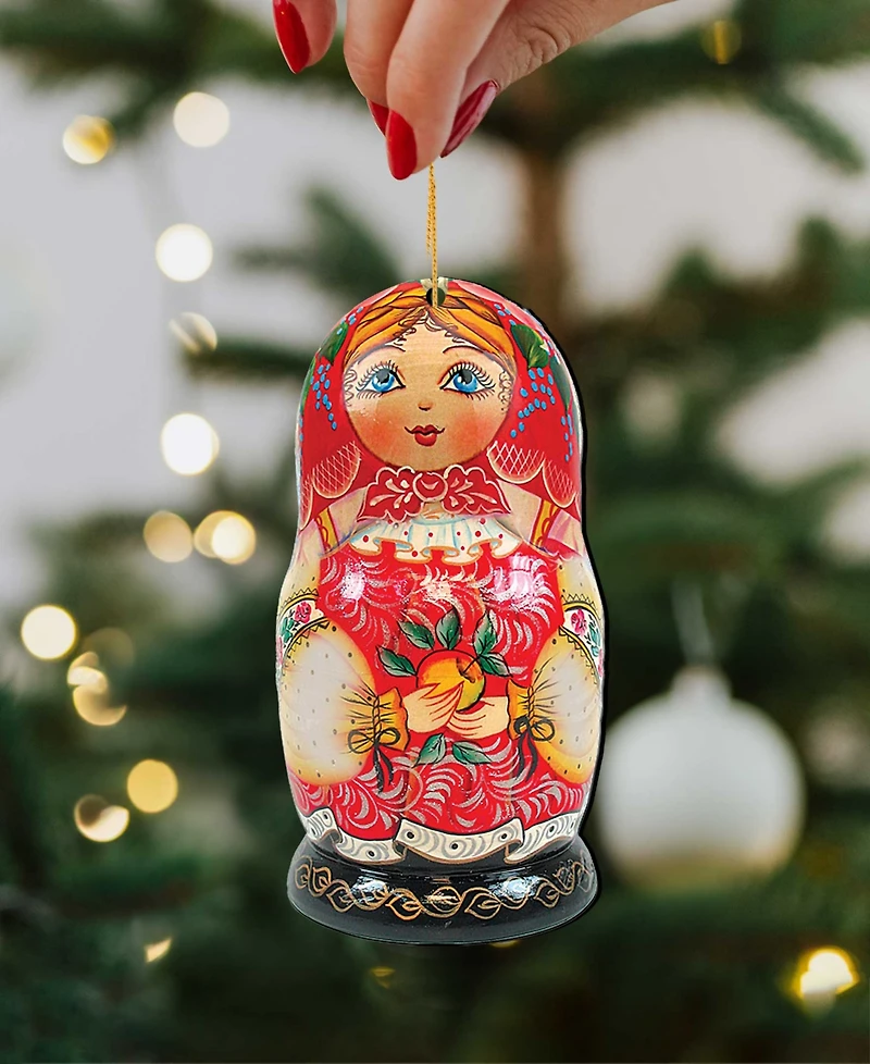 Designocracy Nesting Matreshka Holiday Ornaments, Set of 3
