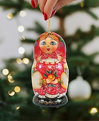 Designocracy Nesting Matreshka Holiday Ornaments, Set of 3