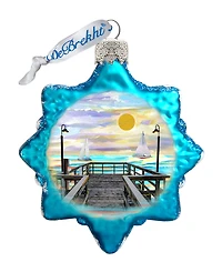 Designocracy Boats at Pier Mercury Holiday Ornament