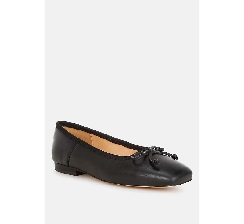Lutten Square-Toe Bow Ballerinas