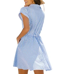 Cupshe Women's Can You Tell Striped Mini Beach Dress