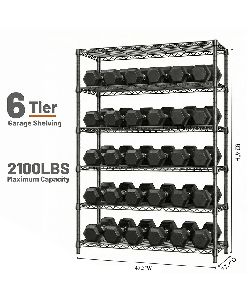 Rainsken 6 Tiers Storage Shelves
