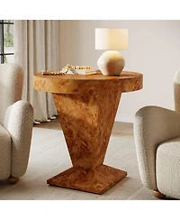 Tribesigns Round Side Table Set of 2, 23.62-Inch Pedestal End Table
