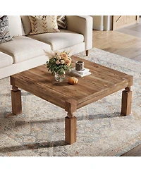 Tribesigns Square Coffee Table, 39-Inch Farmhouse Coffee Table with Sturdy Legs
