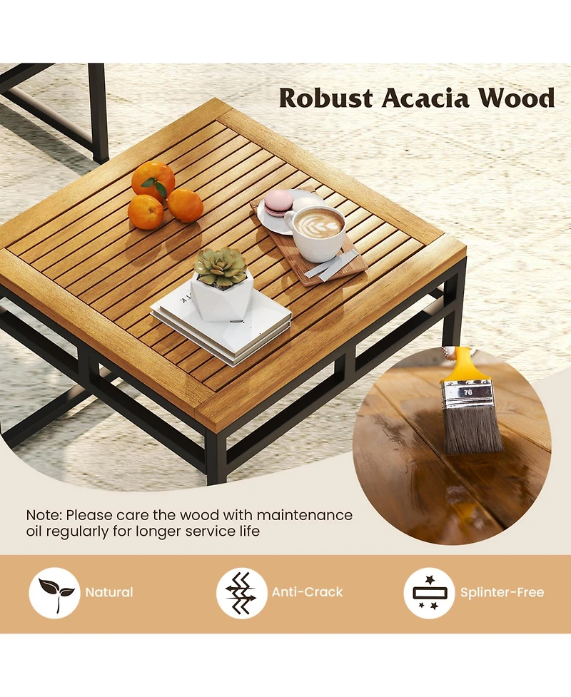 Gymax Set Of 4 Outdoor Sectional Sofa L-Shaped Metal Conversation Set w/ Cushions