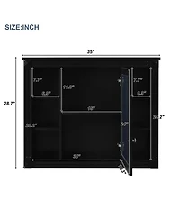 Sillysis 36" Bathroom Vanity with Sink and Mirror, Modern Freestanding Solid Wood Cabinet Storage Drawers Ceramic Top-Sillysis