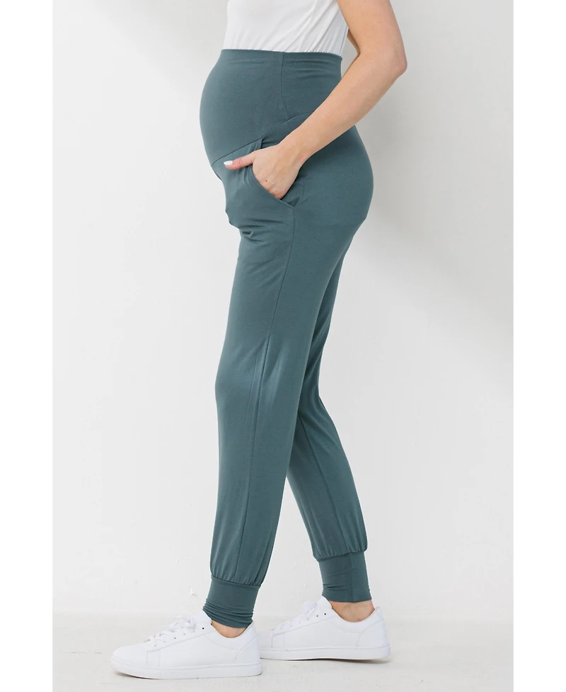Hello Miz Maternity Over-the-Belly Pull-On Joggers With Side Pockets