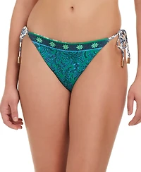 Red Carter Women's Solar Power Tie Side Pull-On Bikini Bottom