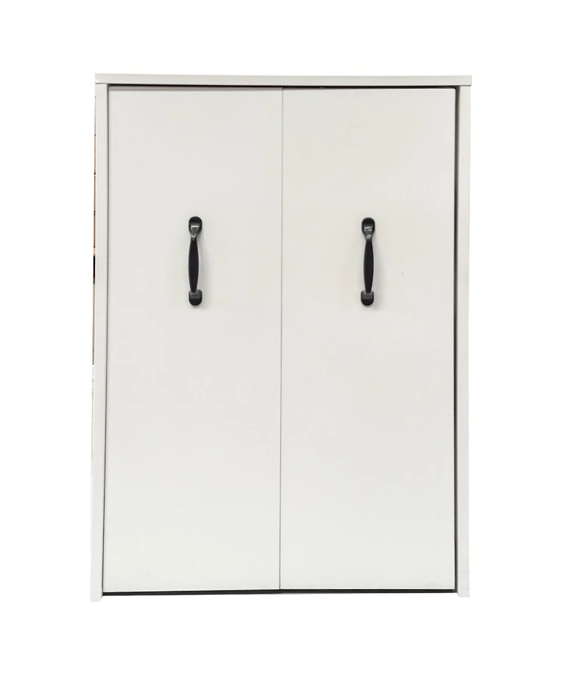 Rainsken 3 Tier Wooden Floor Standing Bookcase with Slide-Out Drawer and Dustproof Mobile File Cabinet, Hidden Storage for Living Room, Office