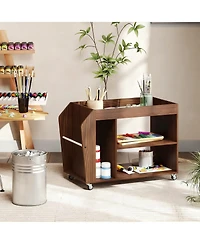 Yigii 4-wheel rolling storage rack for living room, study room, bedroom