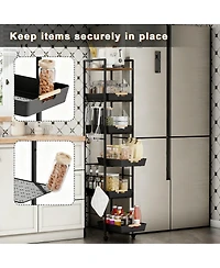 Yigii 6 Tier Storage Cart with Pull-out Drawers and Hooks for Kitchen, Bathroom, Laundry