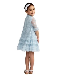 Mac Duggal Big Girls Micro Ruffle Embroidered Mini Dress