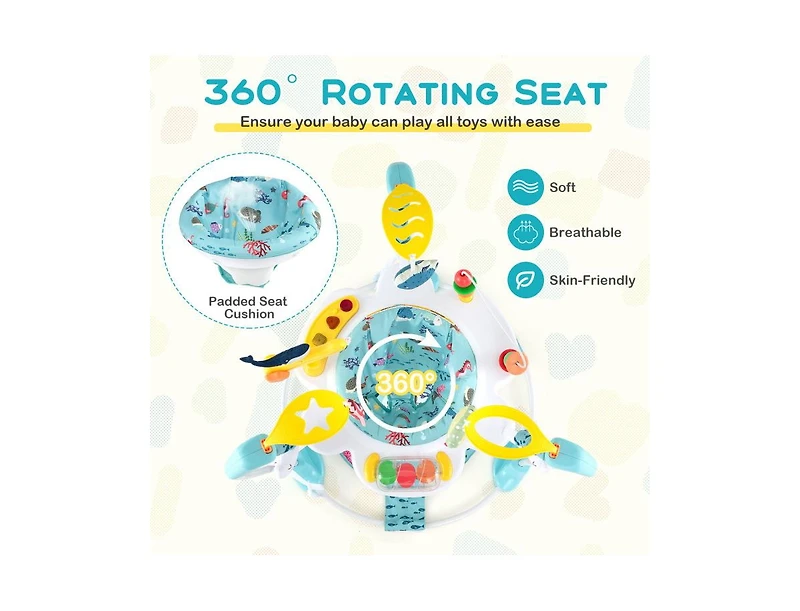 Slickblue Toddler Height Adjustable Activity Center with Bounce Seat