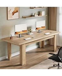 Tribesigns 79 Inch Double Desk for Two People, Extra Long Computer, Modern Wooden Desk for Home Office